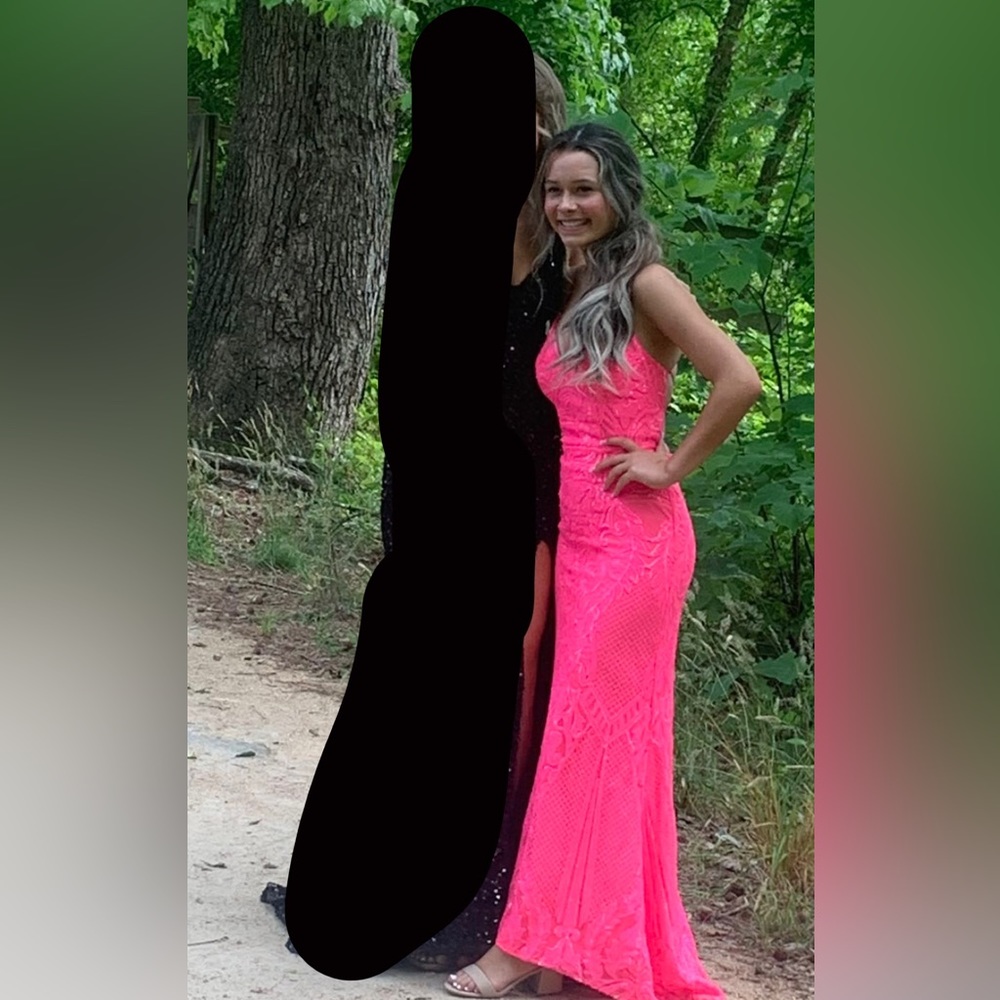 Hot pink prom dress